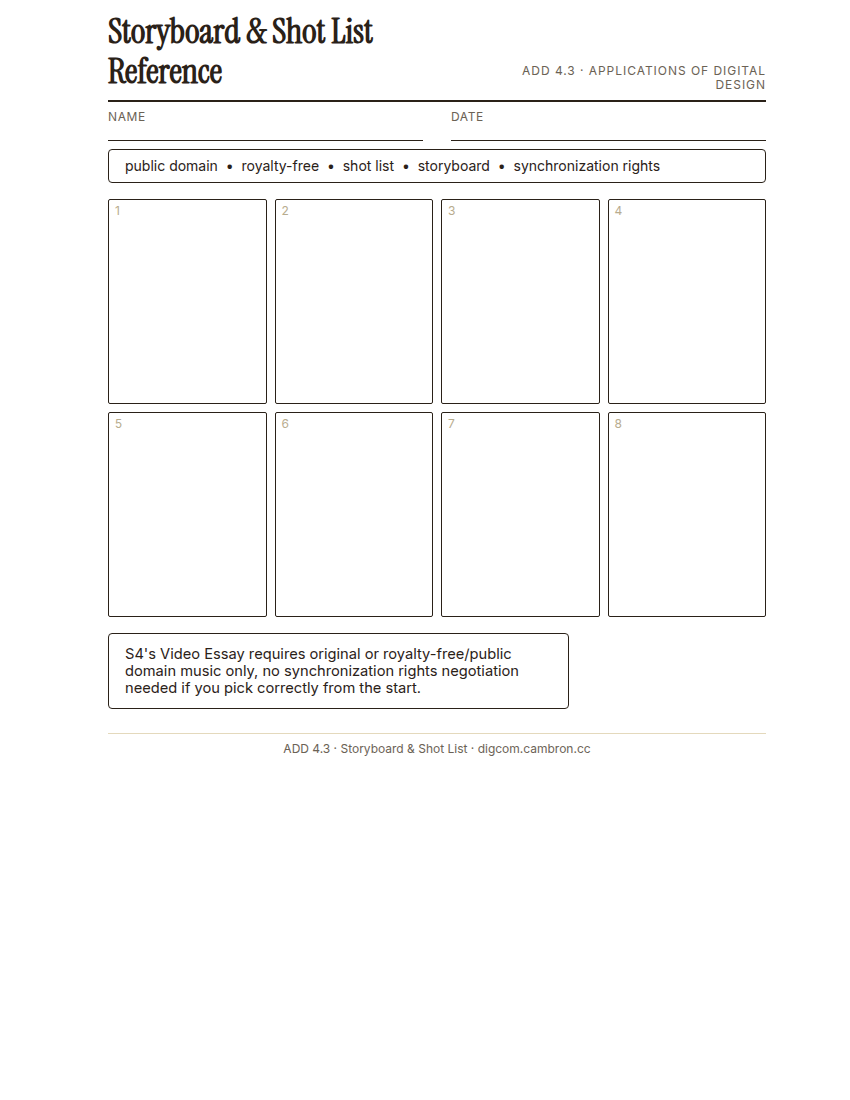 Preview of 4.3 Guided Notes: Storyboard & Shot List