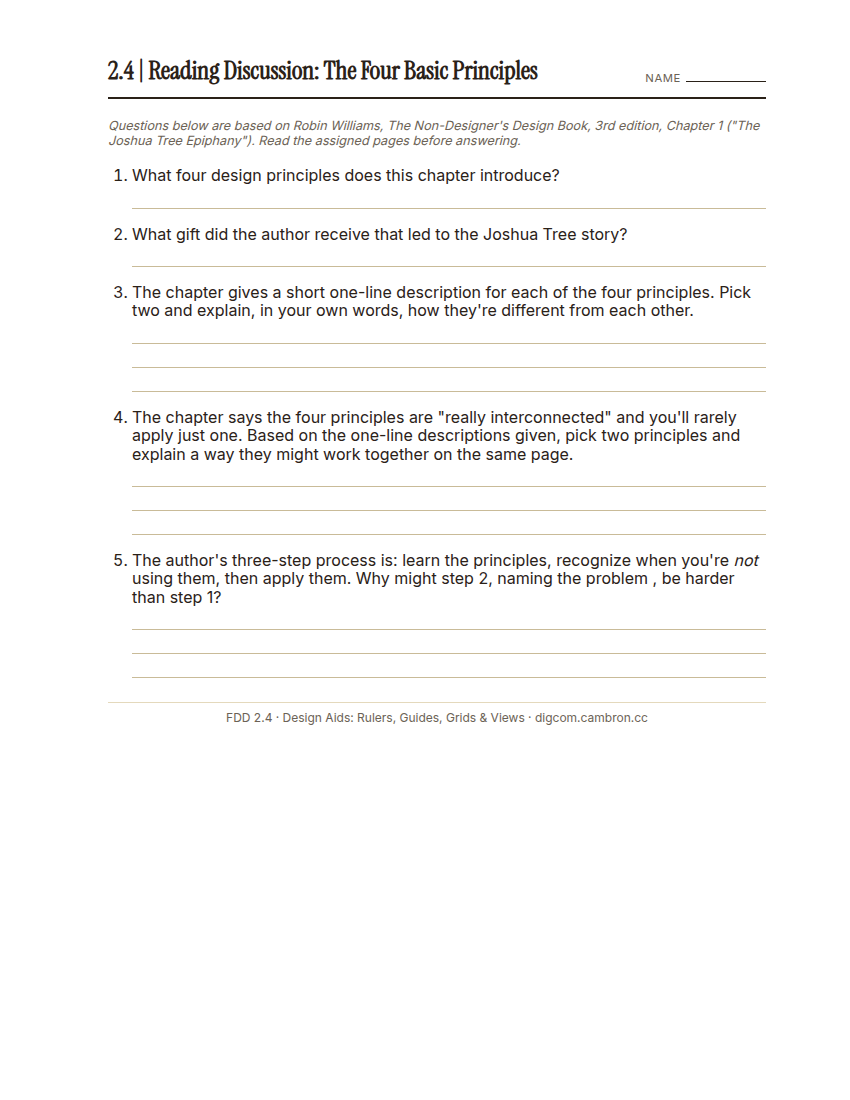 Preview of 2.4 Reading Discussion: The Four Basic Principles