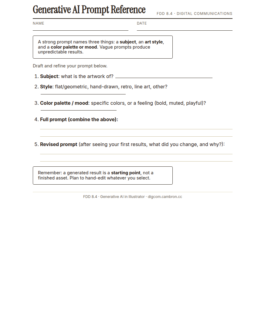 Preview of Generative AI Prompt Reference