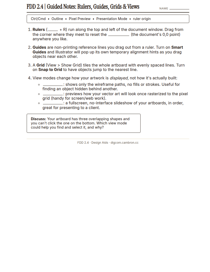 Preview of 2.4 Guided Notes: Design Aids