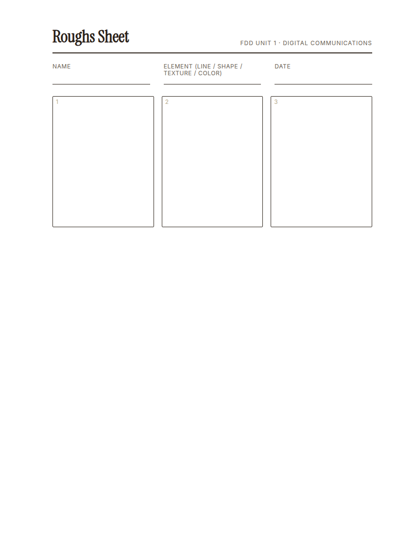 Preview of Roughs Sheet (3 boxes)